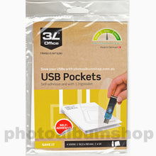 10250 3L Office USB Pockets self-adhesive flash drive storage pockets from The Photo Album Shop