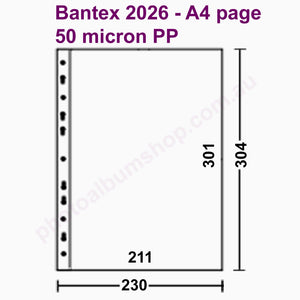Schematic of Bantex 2026 archival A4 page protectors