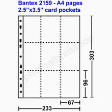 Bantex 2159 card collectors pages 6.5x9.5cm pockets (10)