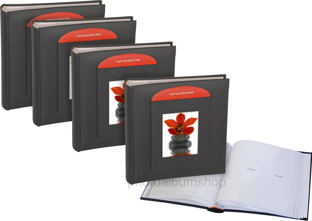 Quantity discount on four-pack of Black Buckram archival 6x4 slip-in 200 photo albums