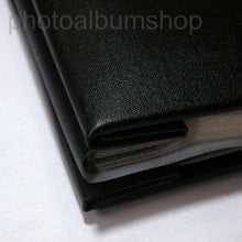 Black Buckram scrapbook album cover and spine detail from The Photo Album Shop
