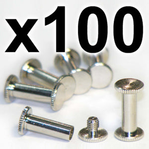 Shiny silver nickel-plated knurled head Chicago screws