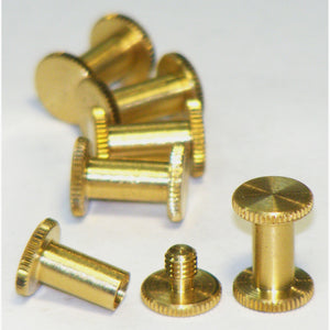 Brass Chicago knurled head interscrews 10mm (pack of 6)