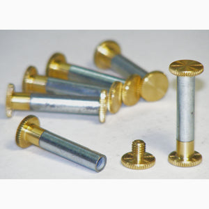 Brass Chicago knurled head interscrews 25mm one inch (pack of 6)