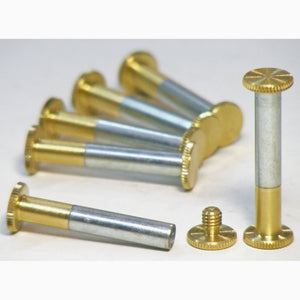 Brass Chicago knurled head interscrews 30mm (pack of 6)