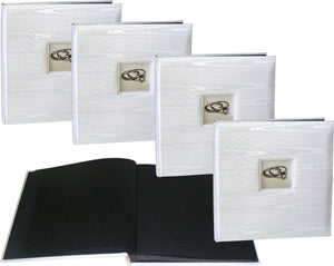 Bulk four-pack of Wedding Silk black page photo albums for photobooths and events - SAVE with discounted pricing