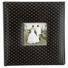 3317G7BL Black Diamond fabric 6x4 slip-in photo albums with windows