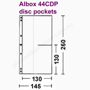 Schematic diagram of Albox archival CD DVD page protectors from The Photo Album Shop