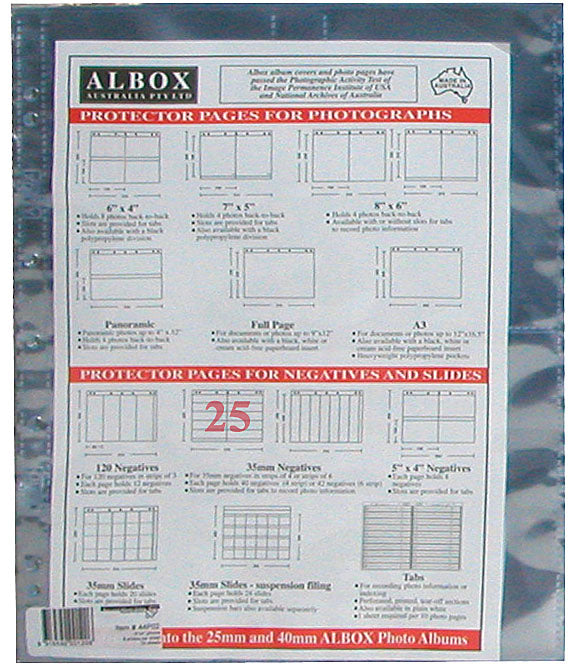 Albox archival 35mm negative 4-frame strip sleeves (25)