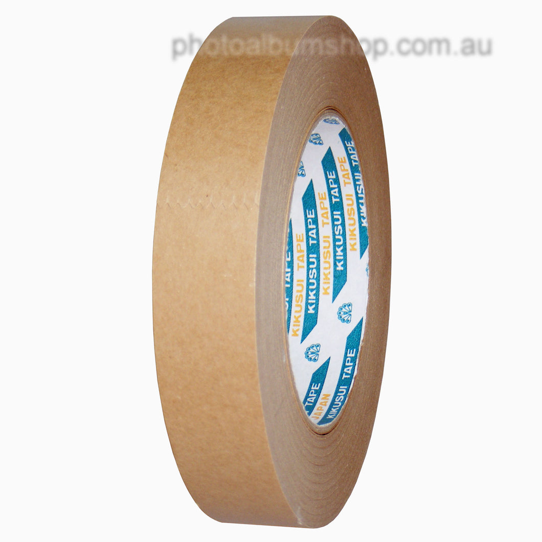 Kikusui 108H 24mm x 50m brown paper picture framing tape from The Photo Album Shop