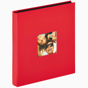Red 10x15cm slip-in 400 photo albums with black pages from The Photo Album Shop