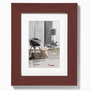 Rough-sawn burgundy timber 6x8 photo frames from The Photo Album Shop