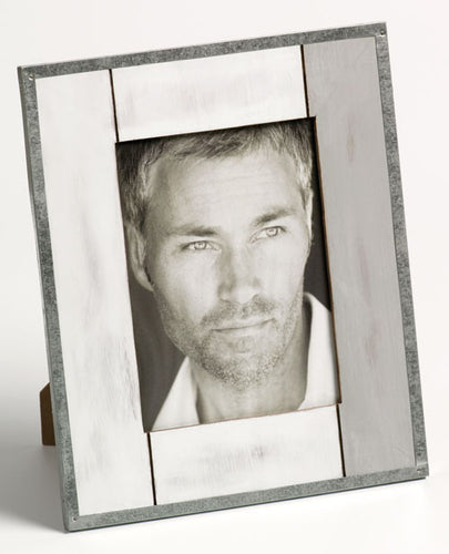 Homme weathered timber and tin photo frame 13x18cm / 7x5