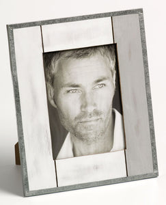 Homme weathered timber and tin photo frame 13x18cm / 7x5"