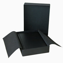 PortoBella 6x4 portfolio album shown with cloth lifter inside deluxe two-piece box