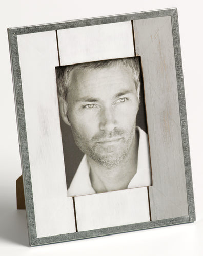Homme weathered timber and tin photo frame 10x15cm / 6x4