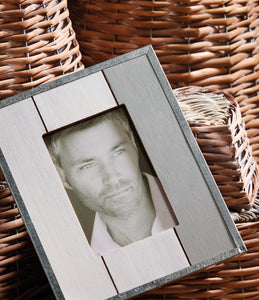 Homme weathered timber and tin photo frame 10x15cm / 6x4"