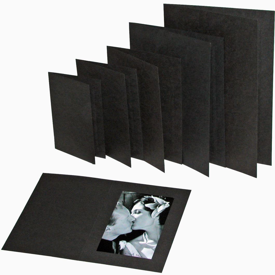 Black Linen 8x6 photo folders (pack of 10)