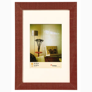 Home rough-sawn wood photo frame 20x30cm / 12x8" with 13x18cm / 7x5" mat