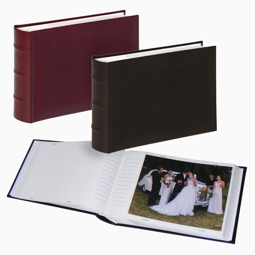 Classic 8x6 inch 15x20cm slip-in 100 photo albums ME373 in black and burgundy from The Photo Album Shop