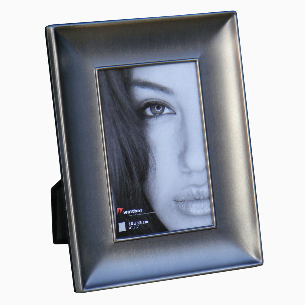 Lara  1 matt gunmetal concave metal photo frame from The Photo Album Shop